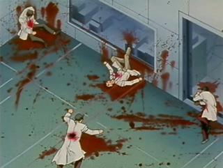 Tak toto je zřejmě nejbrutálnější záběr z celého anime, vskutku povedený screenshot.