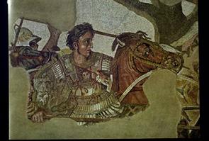 Slavná freska zachycující Alexandra v bitvě u Gaugamél